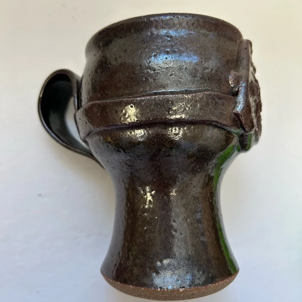 Jerry Harper stoneware pottery /Handcrafted  Brutalist looking / stoneware Mug